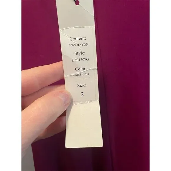 Diane von Furstenberg Women's Bell Sleeve Dress Size 2 Purple Knee Length - Picture 8 of 10